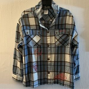 Disney Pixar’s Turning Red plaid button down jacket